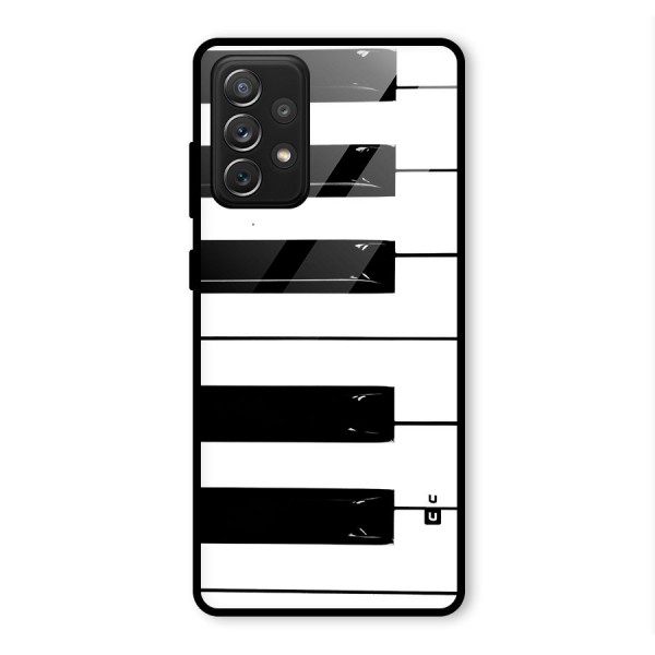 Paino Keys Printed Classy Glass Back Case for Galaxy A72