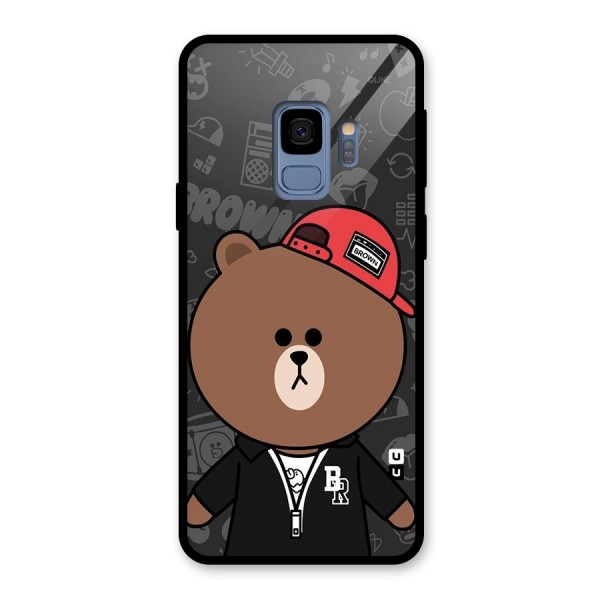 Panda Brown Glass Back Case for Galaxy S9