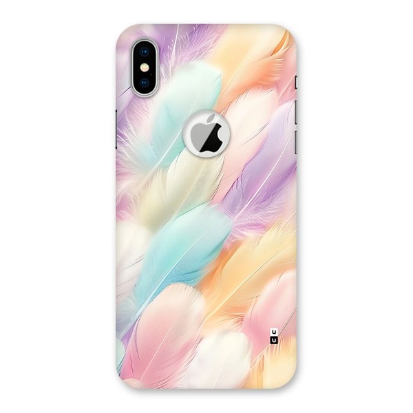 Pastel Feather Back Case for iPhone X Logo Cut