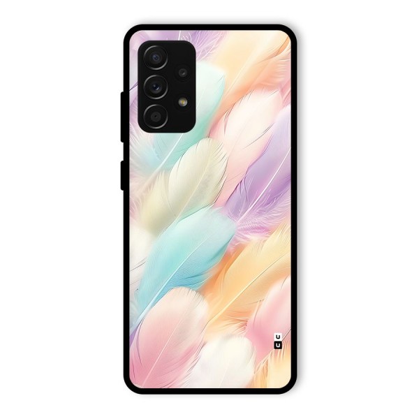 Pastel Feather Glass Back Case for Galaxy A53 5G
