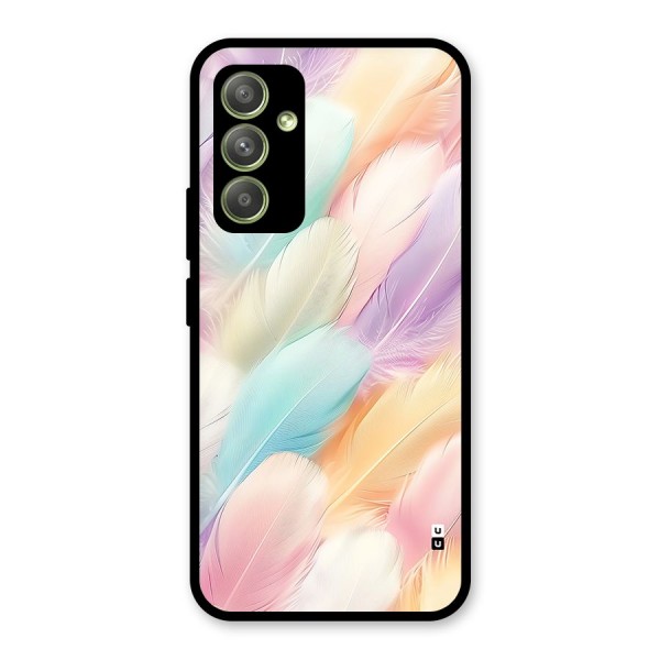 Pastel Feather Glass Back Case for Galaxy A54
