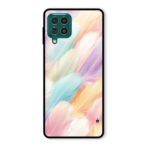 Pastel Feather Glass Back Case for Galaxy F62
