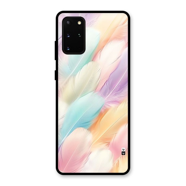 Pastel Feather Glass Back Case for Galaxy S20 Plus