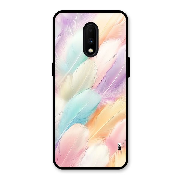 Pastel Feather Glass Back Case for OnePlus 7
