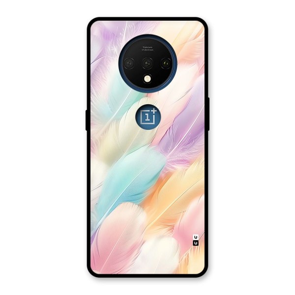 Pastel Feather Glass Back Case for OnePlus 7T
