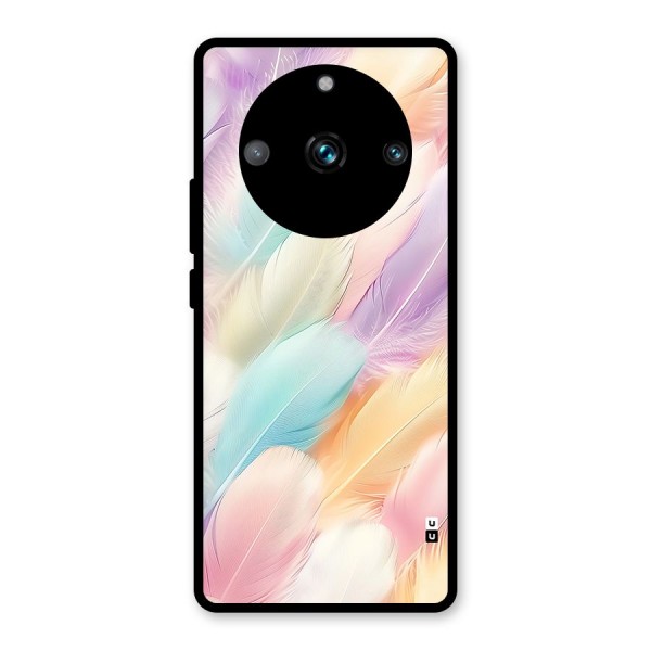 Pastel Feather Glass Back Case for Realme 11 Pro
