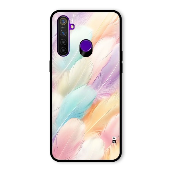 Pastel Feather Glass Back Case for Realme 5 Pro