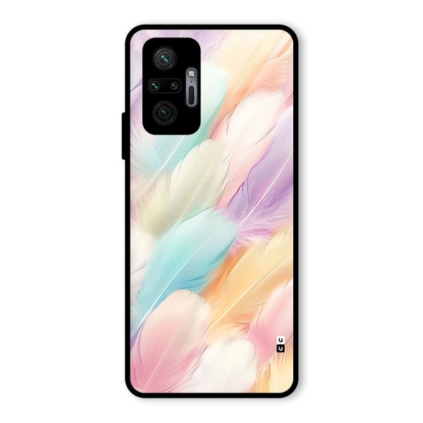 Pastel Feather Glass Back Case for Redmi Note 10 Pro Max