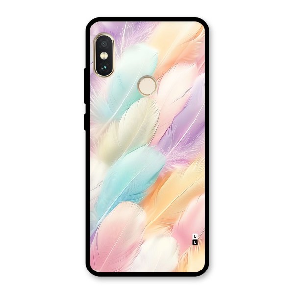 Pastel Feather Glass Back Case for Redmi Note 5 Pro