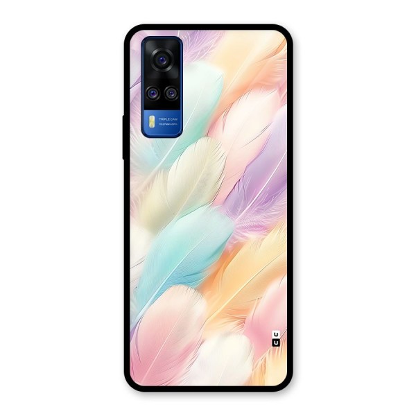 Pastel Feather Glass Back Case for Vivo Y51
