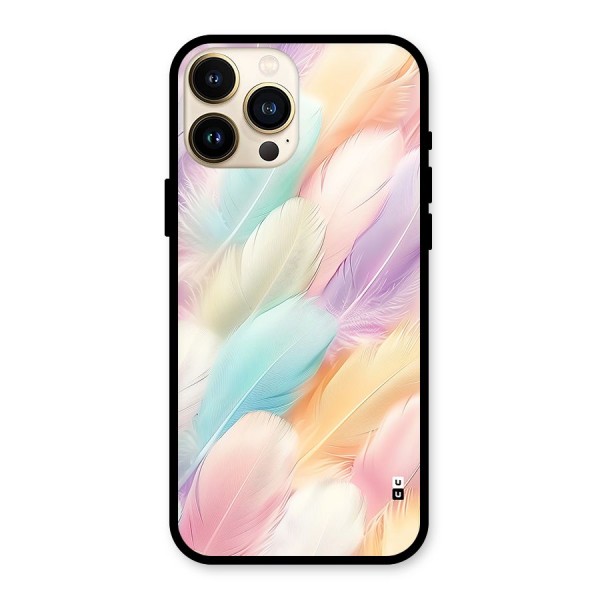 Pastel Feather Glass Back Case for iPhone 13 Pro Max