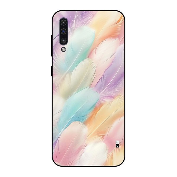 Pastel Feather Metal Back Case for Galaxy A30s