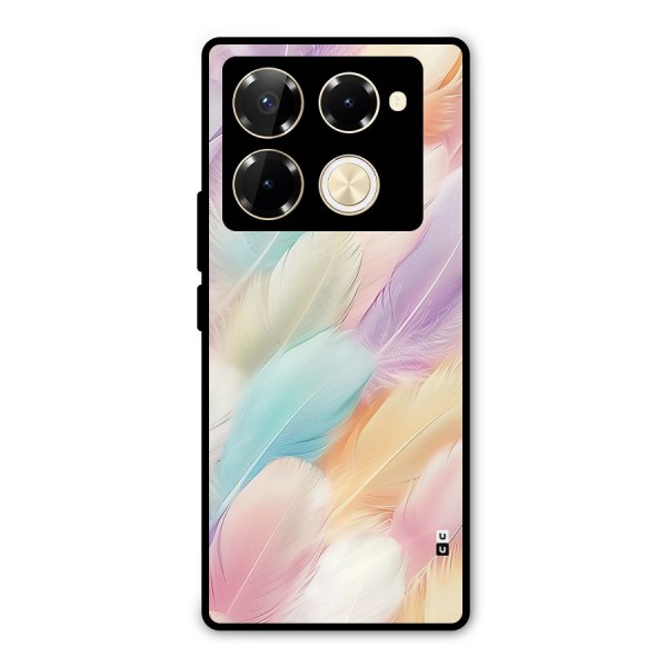 Pastel Feather Metal Back Case for Infinix Note 40 Pro Plus