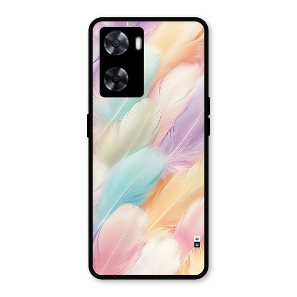Pastel Feather Metal Back Case for Oppo A57 2022