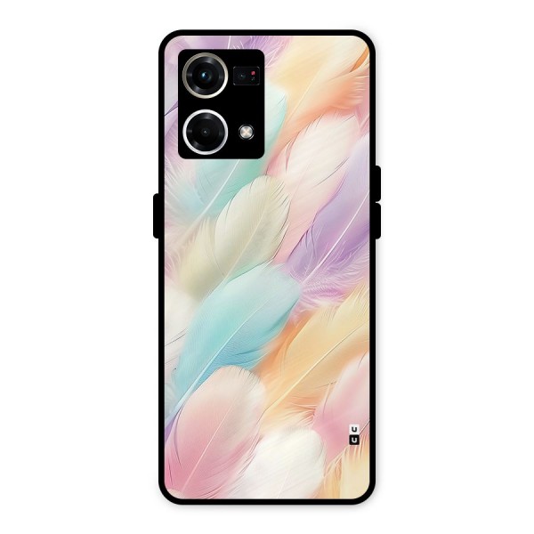 Pastel Feather Metal Back Case for Oppo F21s Pro 4G