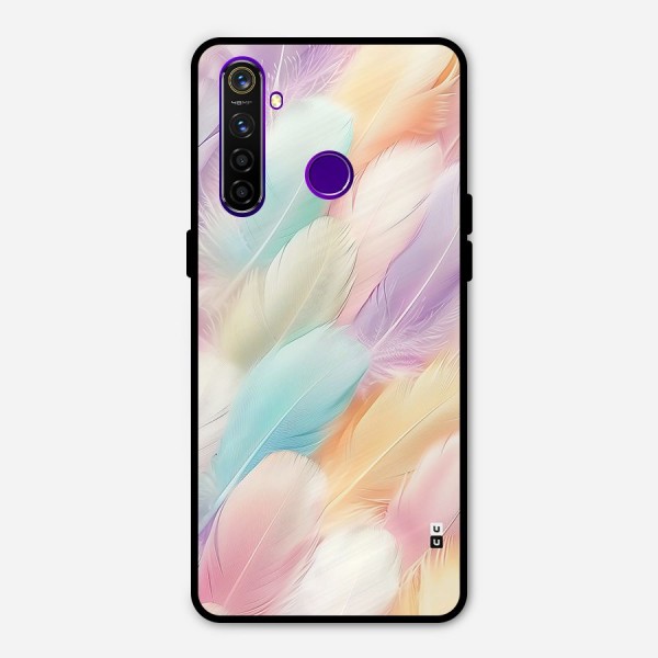 Pastel Feather Metal Back Case for Realme 5 Pro