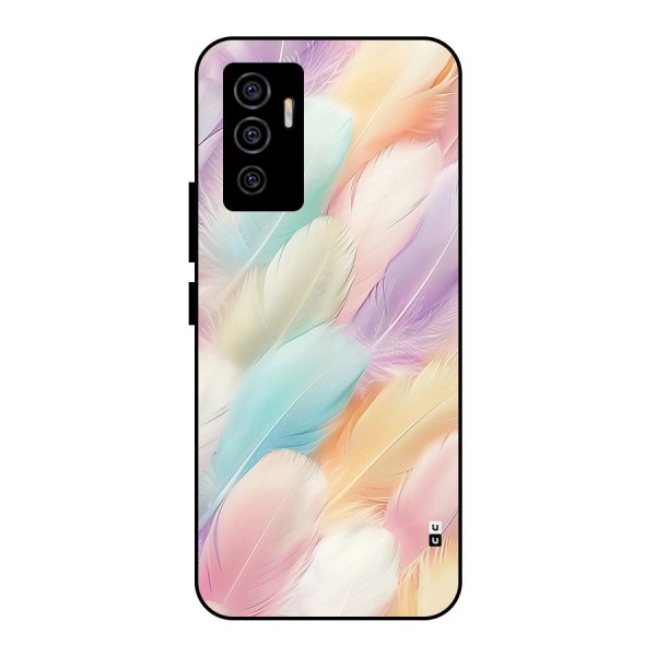 Pastel Feather Metal Back Case for Vivo V23e