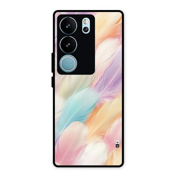 Pastel Feather Metal Back Case for Vivo V29