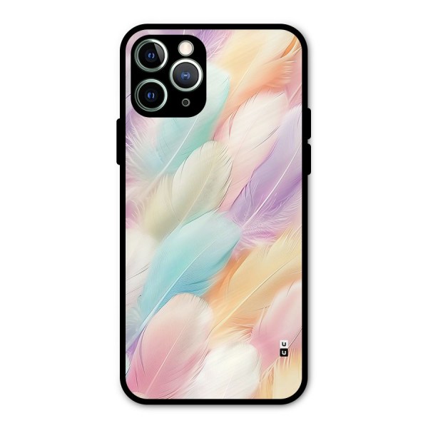 Pastel Feather Metal Back Case for iPhone 11 Pro Max