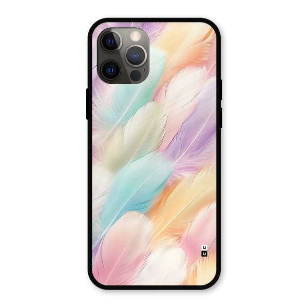 Pastel Feather Metal Back Case for iPhone 12 Pro