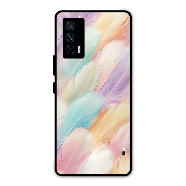 Pastel Feather Metal Back Case for iQOO 7 5G
