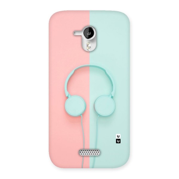Pastel Headphones Back Case for Micromax Canvas HD A116