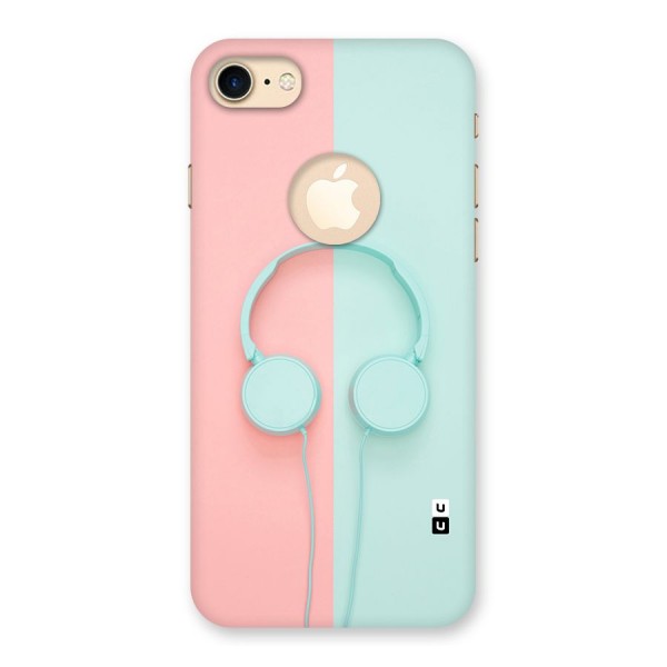 Pastel Headphones Back Case for iPhone 7 Logo Cut