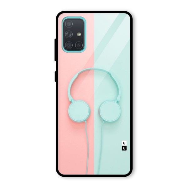 Pastel Headphones Glass Back Case for Galaxy A71