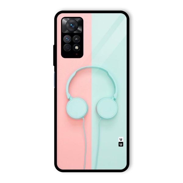 Pastel Headphones Glass Back Case for Redmi Note 11 Pro Plus 5G