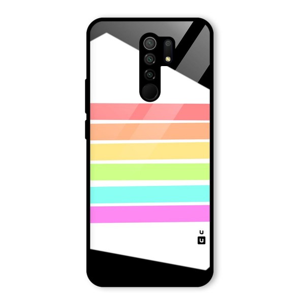 Pastel Pride Horizontal Stripes Glass Back Case for Redmi 9 Prime