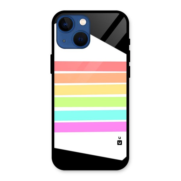 Pastel Pride Horizontal Stripes Glass Back Case for iPhone 13 Mini