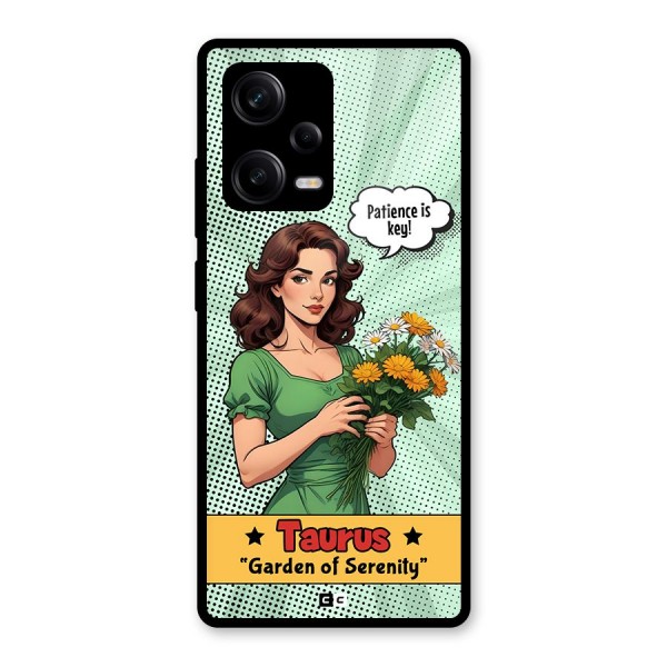 Peaceful Taurus Glass Back Case for Redmi Note 12 Pro