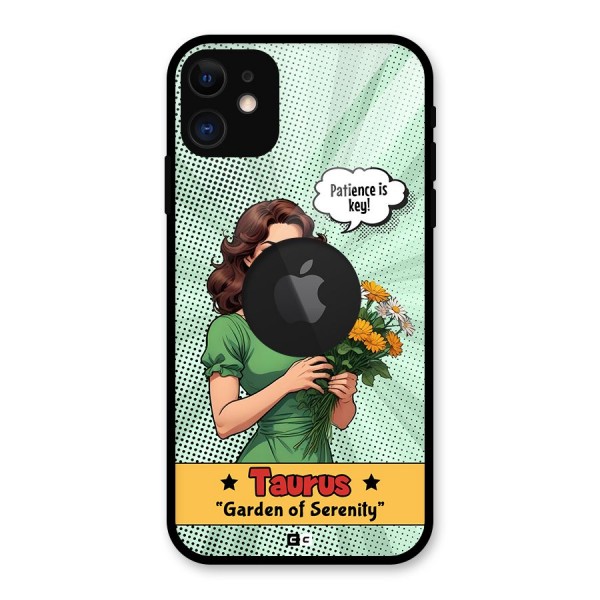 Peaceful Taurus Glass Back Case for iPhone 11 Logo Cut