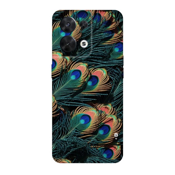 Peacock Feather Art Back Case for Oppo Reno8 5G