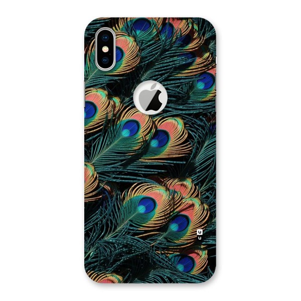 Peacock Feather Art Back Case for iPhone XS Logo Cut