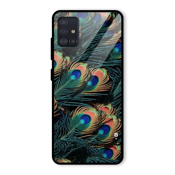 Peacock Feather Art Glass Back Case for Galaxy A51