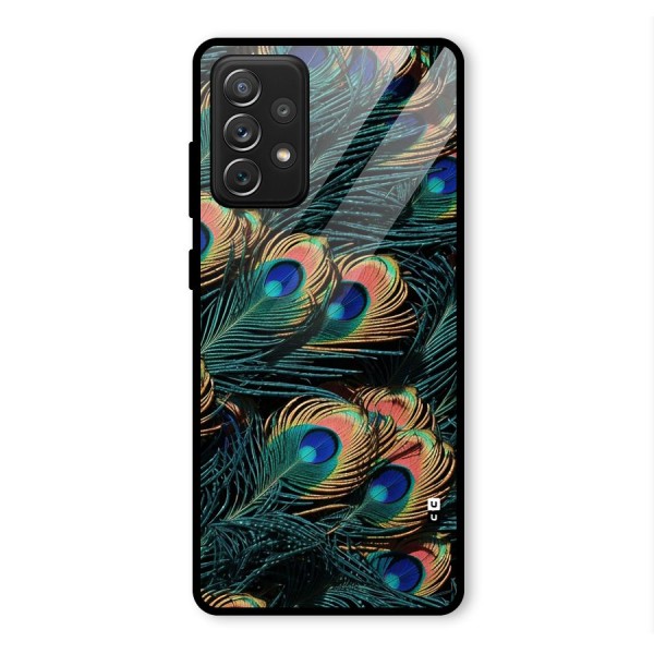 Peacock Feather Art Glass Back Case for Galaxy A72