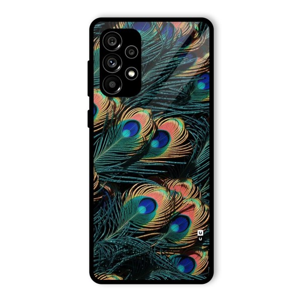Peacock Feather Art Glass Back Case for Galaxy A73 5G