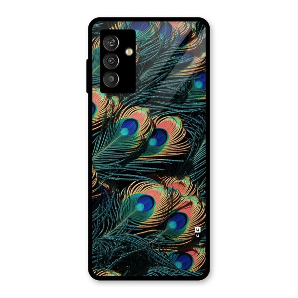 Peacock Feather Art Glass Back Case for Galaxy M13