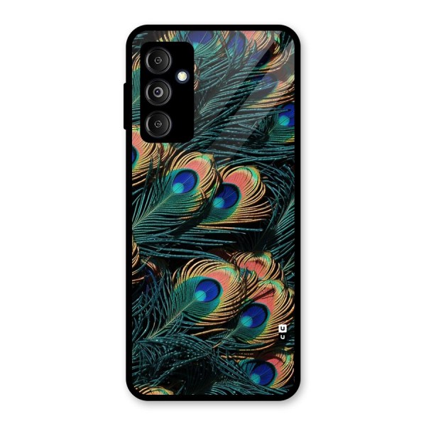 Peacock Feather Art Glass Back Case for Galaxy M14 5G
