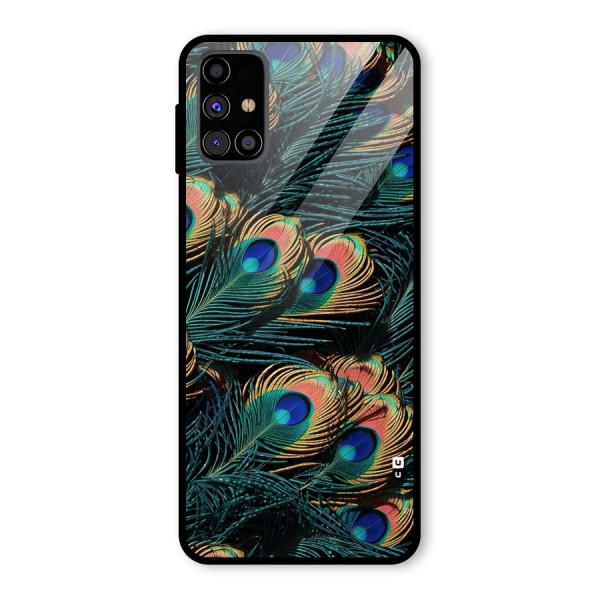 Peacock Feather Art Glass Back Case for Galaxy M31s