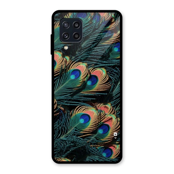 Peacock Feather Art Glass Back Case for Galaxy M32