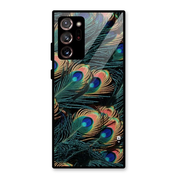 Peacock Feather Art Glass Back Case for Galaxy Note 20 Ultra