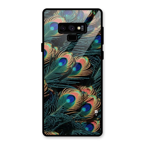 Peacock Feather Art Glass Back Case for Galaxy Note 9