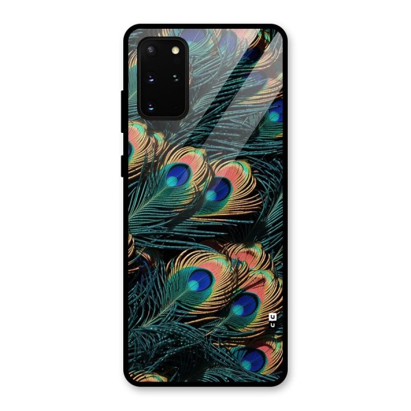 Peacock Feather Art Glass Back Case for Galaxy S20 Plus