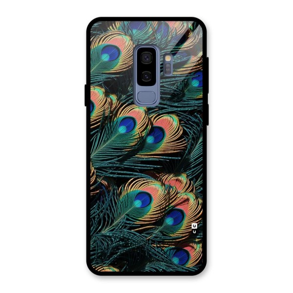 Peacock Feather Art Glass Back Case for Galaxy S9 Plus