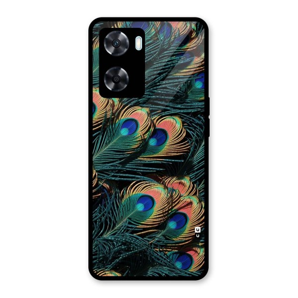 Peacock Feather Art Glass Back Case for Oppo A77