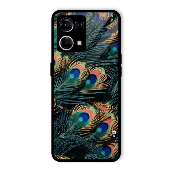 Peacock Feather Art Glass Back Case for Oppo F21 Pro 4G