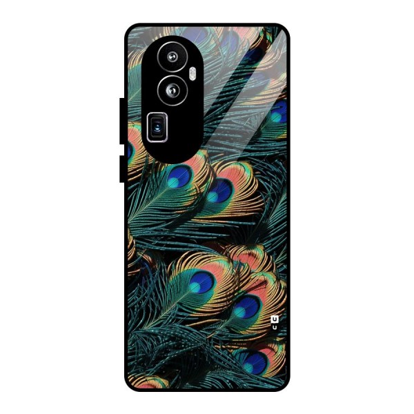 Peacock Feather Art Glass Back Case for Oppo Reno10 Pro Plus