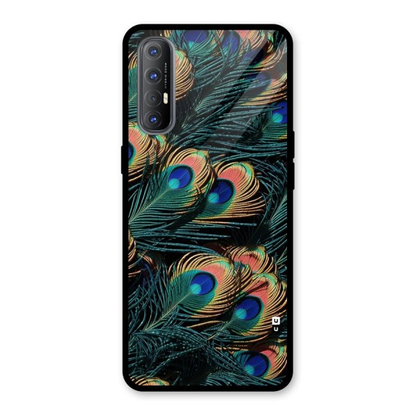 Peacock Feather Art Glass Back Case for Oppo Reno3 Pro